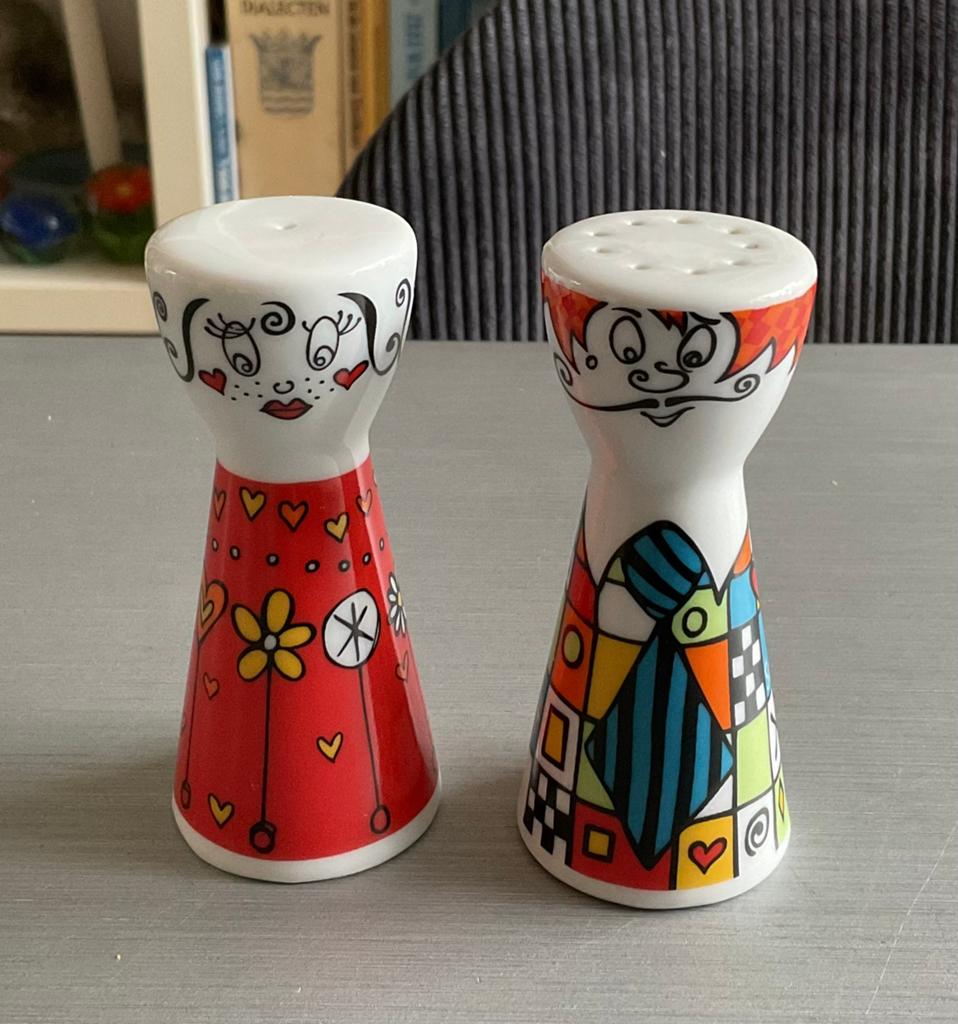 Ritzenhoff Mr. Salt and Mrs. Pepper peper en zoutstel; €20, Ophalen of Verzenden, Zo goed als nieuw