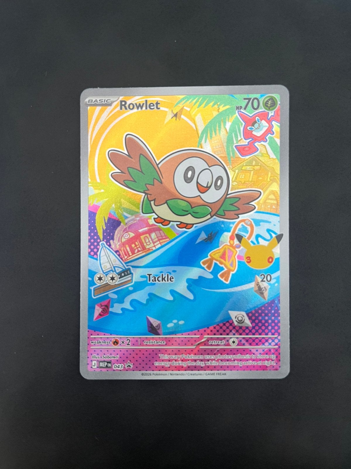 Rowlet MEP043, Ophalen of Verzenden, Zo goed als nieuw, Losse kaart, Foil