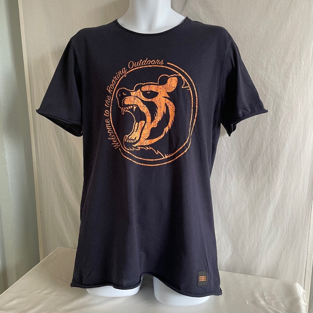 O’Neill T-shirt, maat M. Donkerblauw Beer Outdoor Graphic, Ophalen of Verzenden, Zo goed als nieuw, Maat 48/50 (M), Blauw