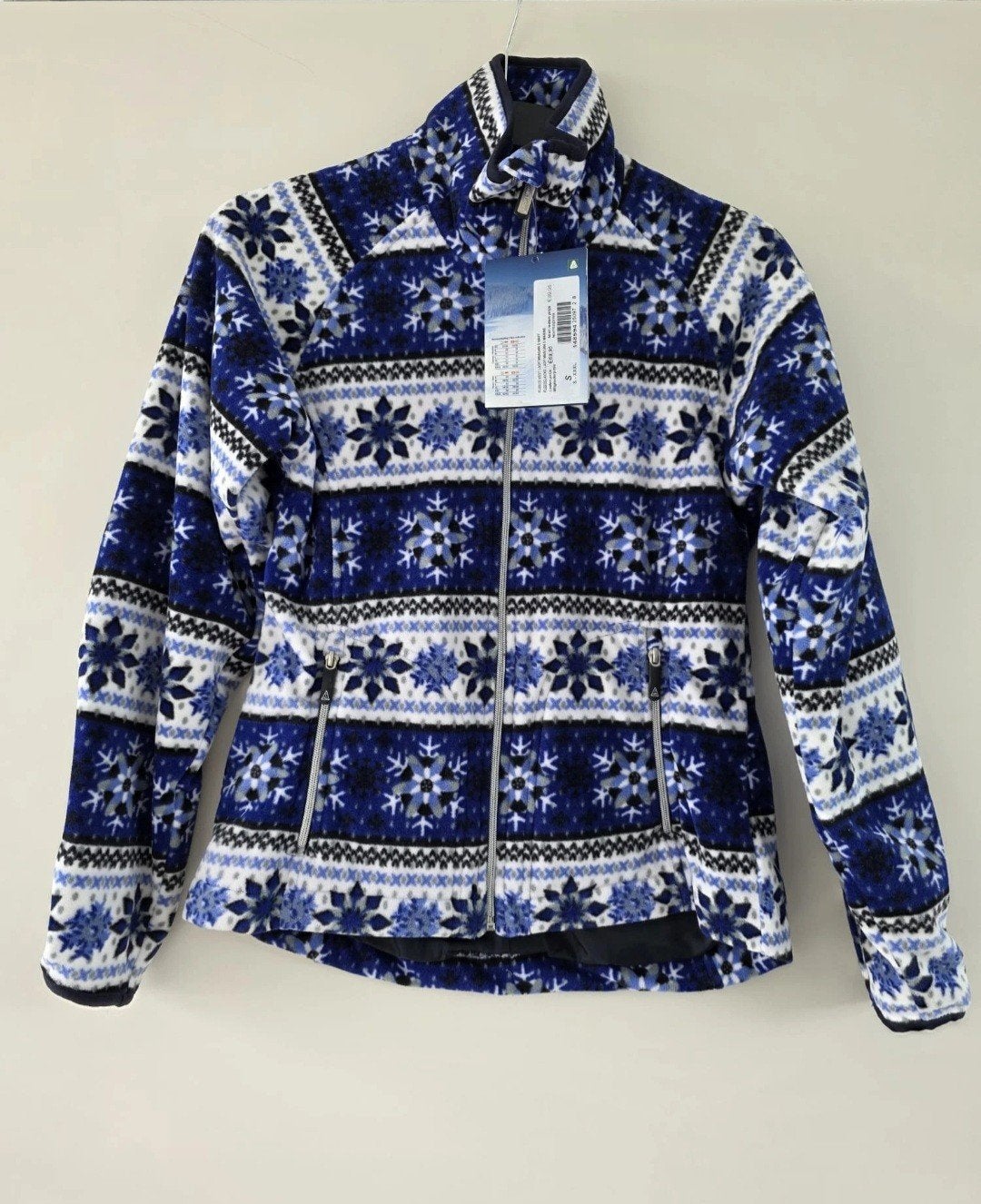 Fleece vest met sneeuwvlokkenpatroon, Blauw, Nieuw, Ophalen of Verzenden, Maat 36 (S)