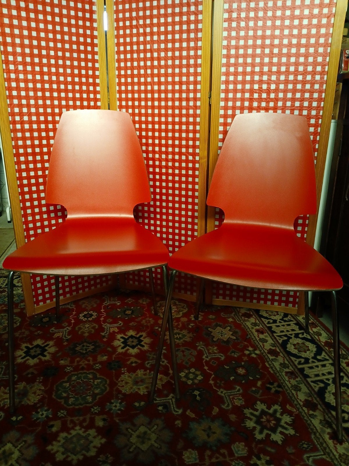 Vintage IKEA Vilmar Stapelstoel Rood (1999), Ophalen, Gebruikt, Twee, Vintage, Modern, Scandinavisch