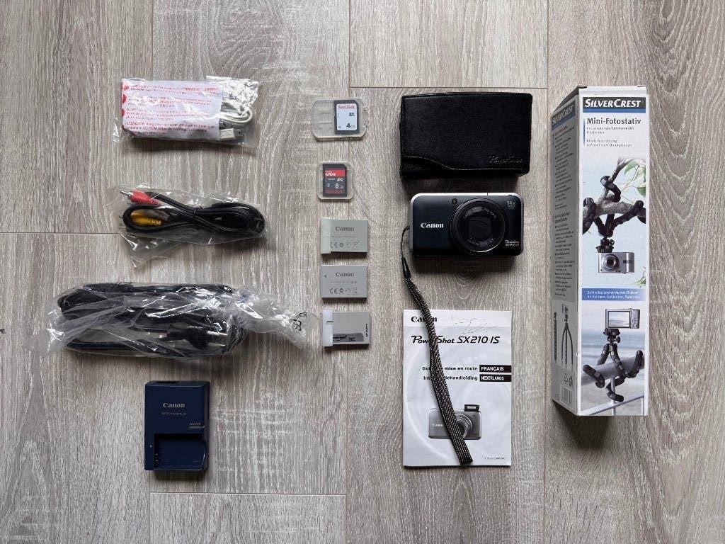 Canon PowerShot SX210 IS 14.1 Mp 14x Zoom Veel Accessoires, 14 megapixels, Gebruikt, Verzenden, Canon