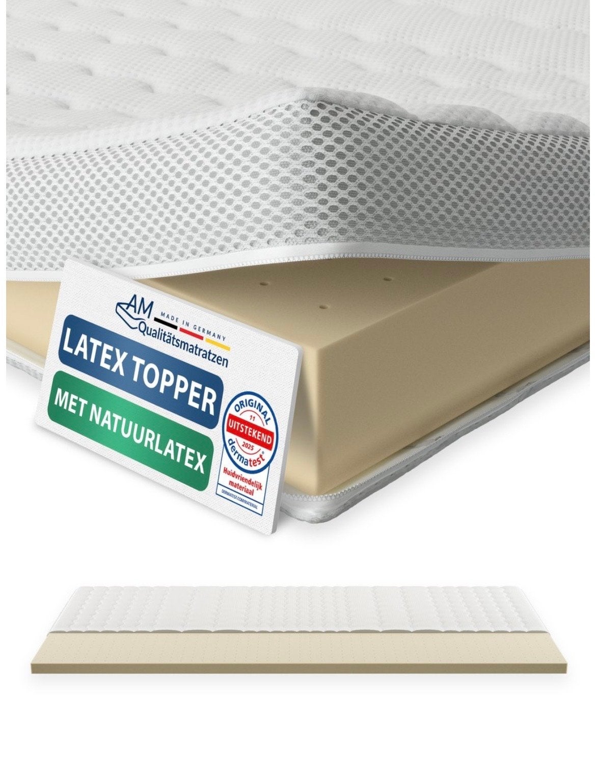 Matrastopper zgan 220x90- Latex Topper met Natuurlatex, Ophalen, 90 cm, Eenpersoons, Zo goed als nieuw