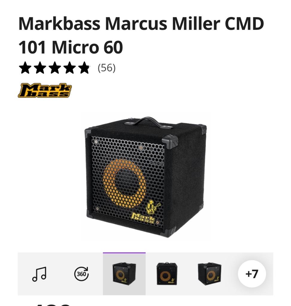 Markbass Marcus Miller CMD 101 Micro 60 bascombo, Muziek en Instrumenten, Versterkers | Bas en Gitaar, Zo goed als nieuw, Basgitaar