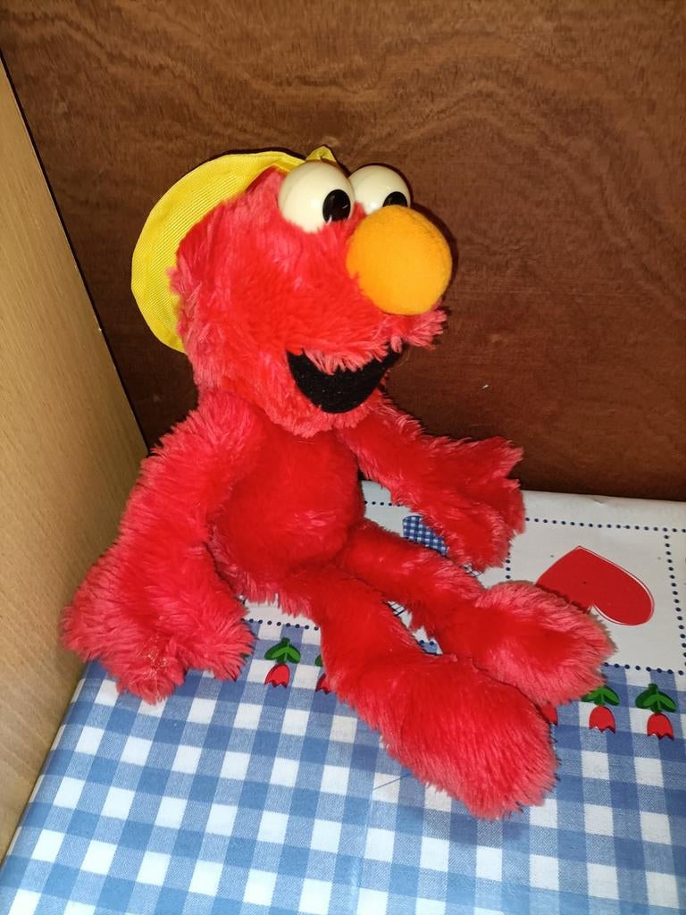 Elmo knuffel met gele hoed Applause Jim Henson, Ophalen of Verzenden, Zo goed als nieuw, Overige typen