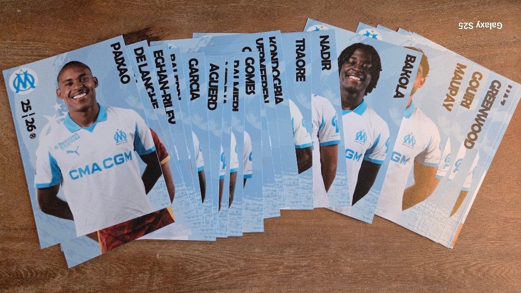Fotoset Olympique Marseille 2025-2026, Ophalen of Verzenden, Nieuw, Buitenlandse clubs, Poster, Plaatje of Sticker