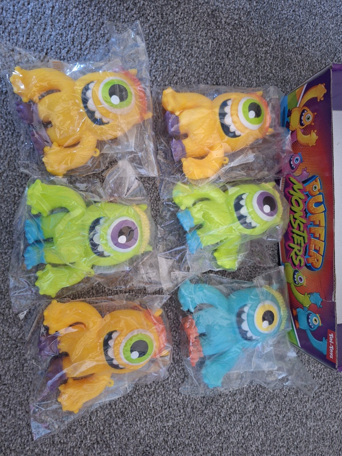 Puffer Monsters Speelgoed - Set van 6, Ophalen of Verzenden, Nieuw, Jongen of Meisje