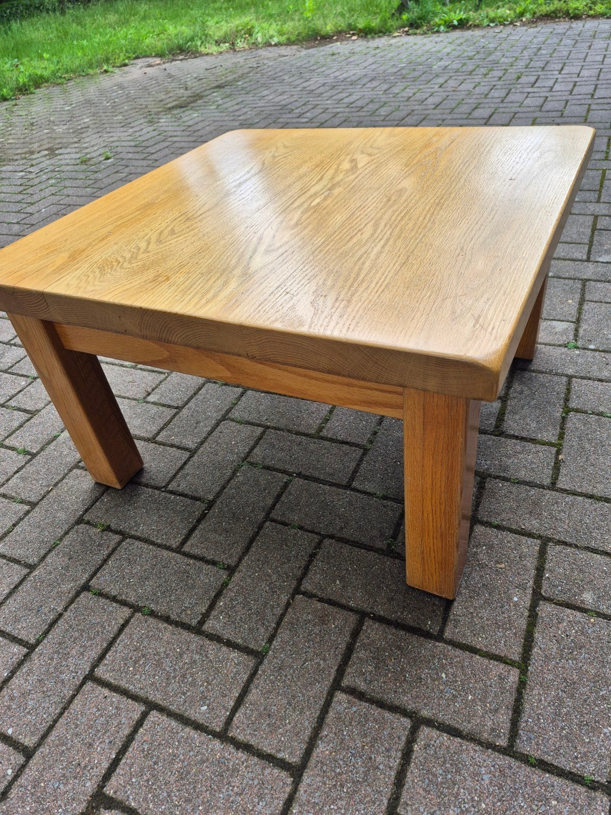 Massief houten salontafel 70x70x40 cm, Ophalen, Gebruikt, 50 tot 100 cm, Vierkant