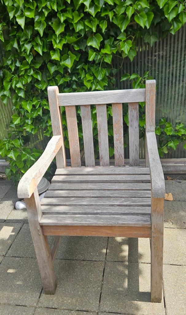 Teakhouten tuinstoelen. 4x, Ophalen, Gebruikt, Teakhout