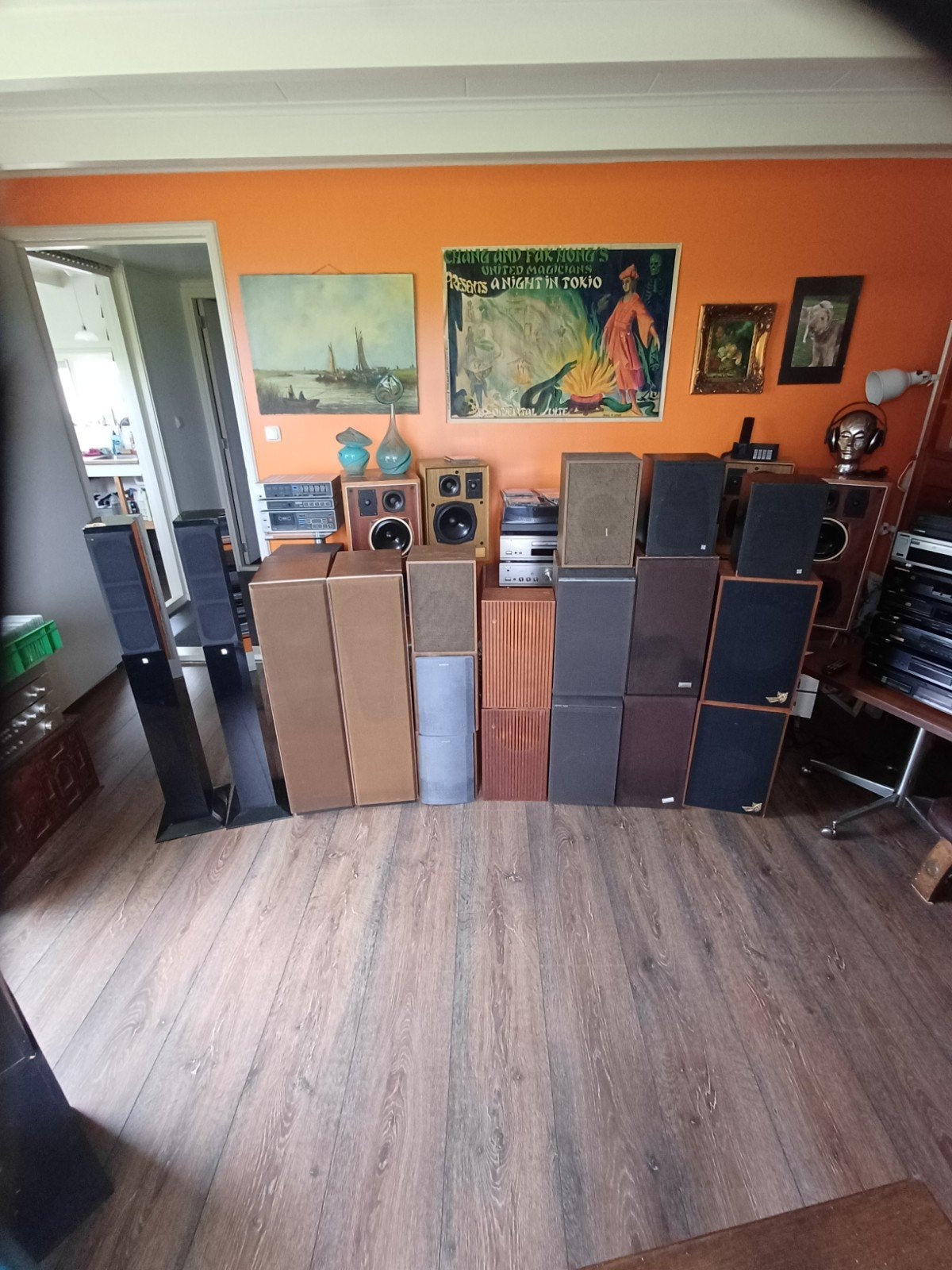 Partij vintage luidsprekers (9 sets) Pioneer, Jamo, Telefu, Audio, Tv en Foto, Luidsprekers, Ophalen, Gebruikt, 60 tot 120 watt
