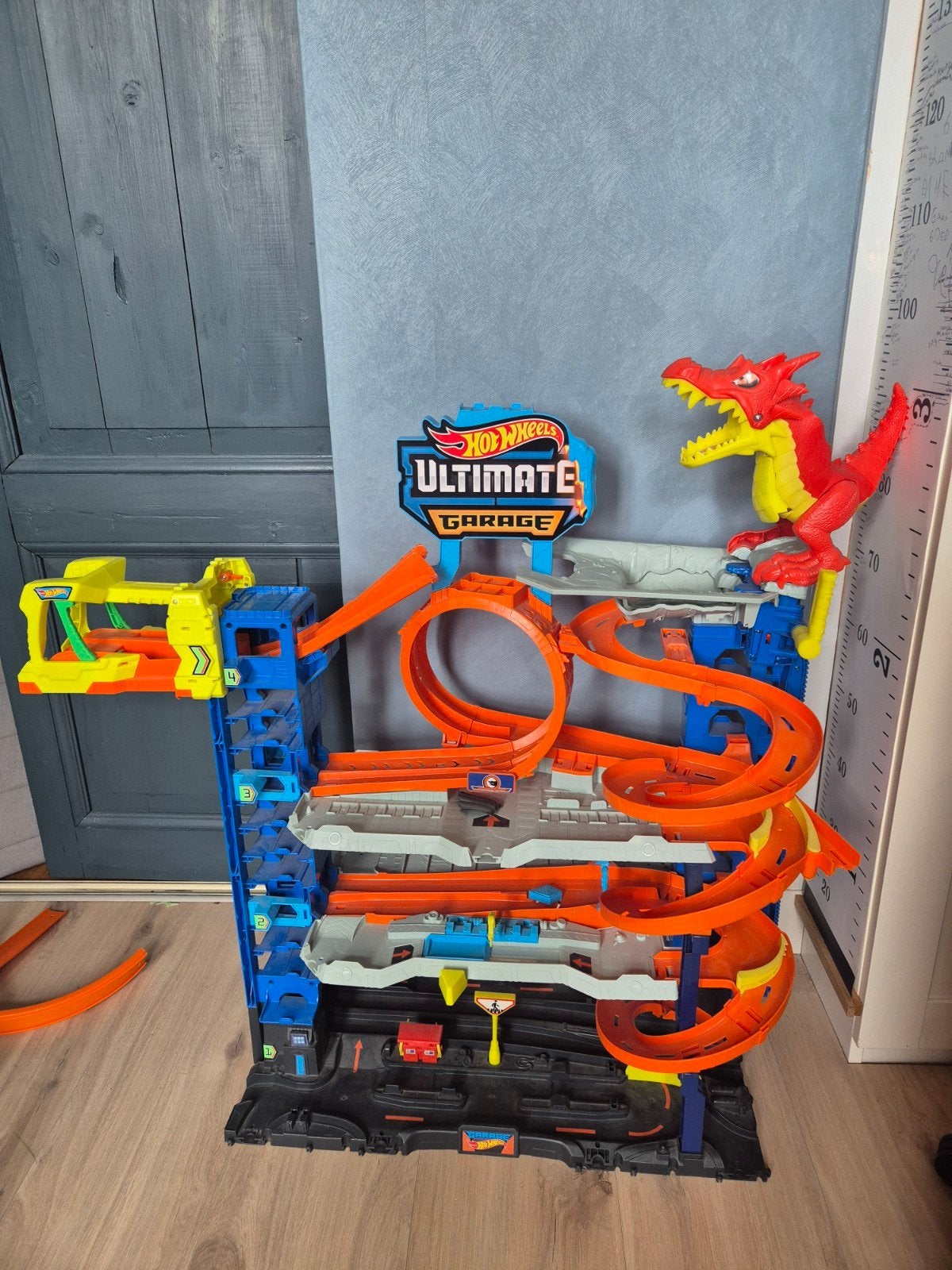 Grote Hot Wheels Racebaan Set met Ultimate Garage en meer, Ophalen, Hot Wheels, Elektrisch, Met looping