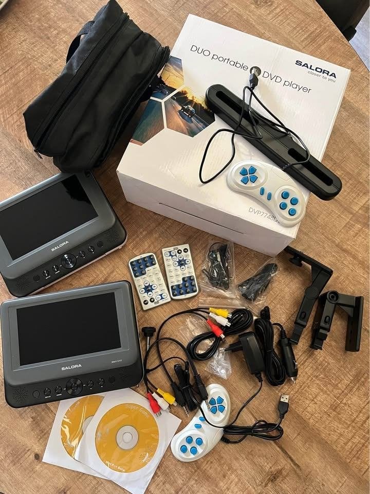 Portable / draagbare duo dvd speler Salora, Audio, Tv en Foto, Dvd-spelers, Ophalen of Verzenden, Zo goed als nieuw, Dvd-speler