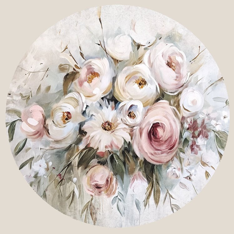 Bloemen Behangcirkel Muurcirkel Soft Floral, Muurdeco4kids, Huis en Inrichting, Woonaccessoires | Wanddecoraties, Verzenden, Nieuw