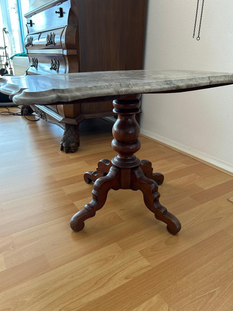 Antieke bijzettafel met marmeren blad, Ophalen