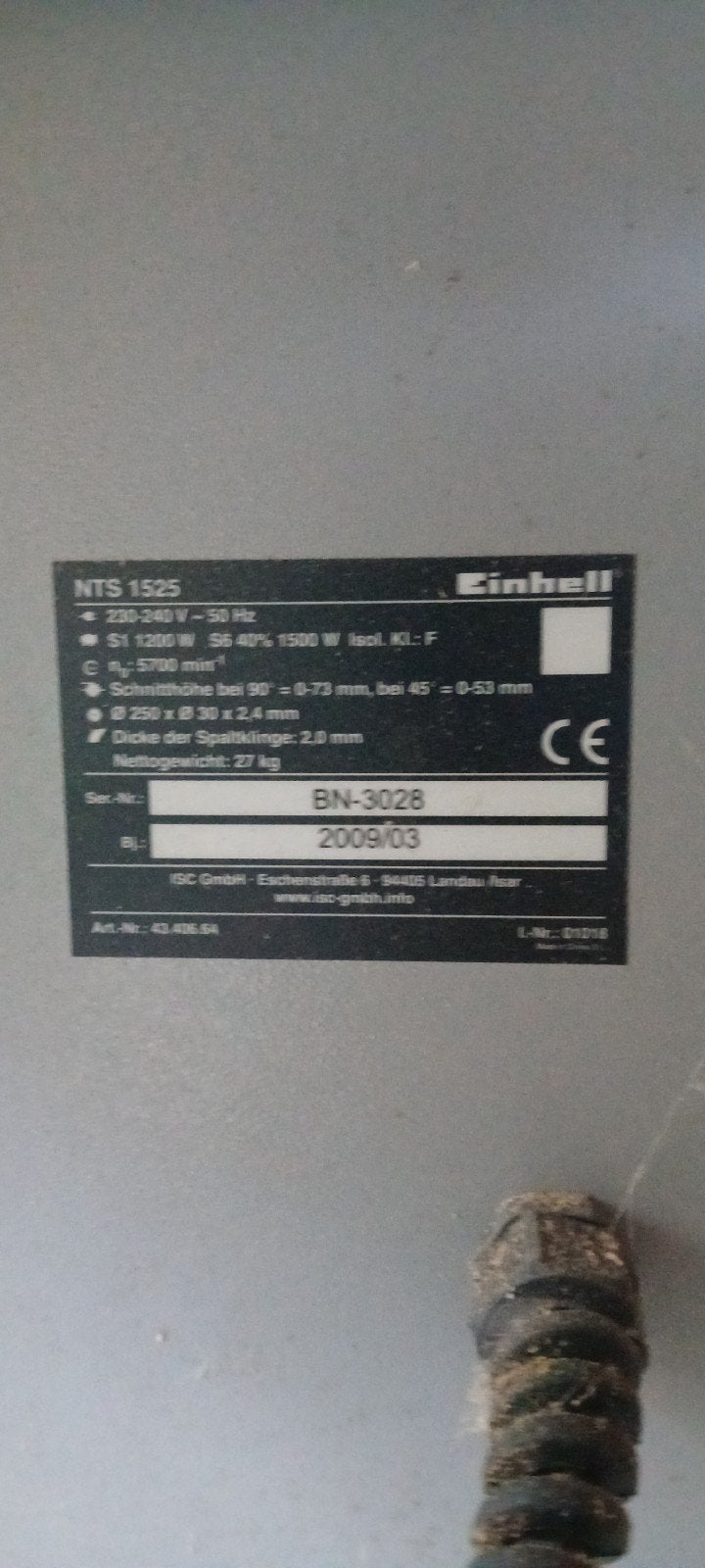 Einhell NTS 1525 Tafelzaag - Krachtig en Betrouwbaar, Ophalen, Gebruikt, Cirkelzaag, 70 mm of meer