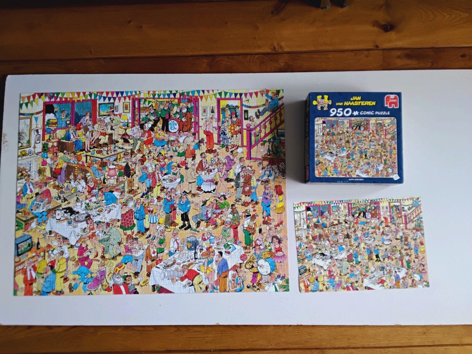 Puzzel 950 stukjes Jan van Haasteren 'Happy birthday', Hobby en Vrije tijd, Ophalen of Verzenden, 500 t/m 1500 stukjes, Zo goed als nieuw
