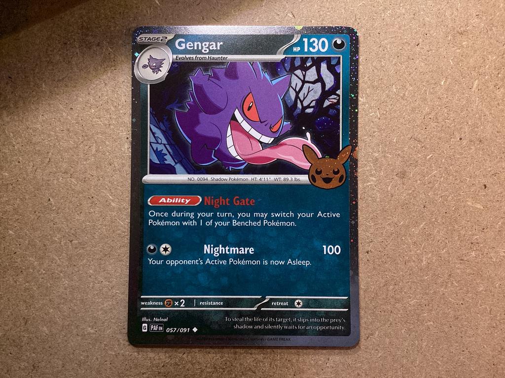 1x Gengar [PAF 057/091] (Near Mint, Holo), Ophalen of Verzenden, Zo goed als nieuw, Losse kaart, Foil