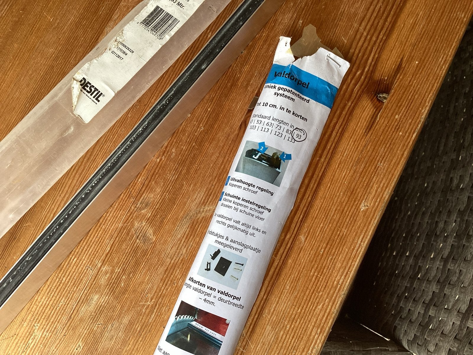 Nieuwe valdorpel voor binnendeur - 93 cm, Ophalen, 80 tot 100 cm, Binnendeur, Minder dan 200 cm