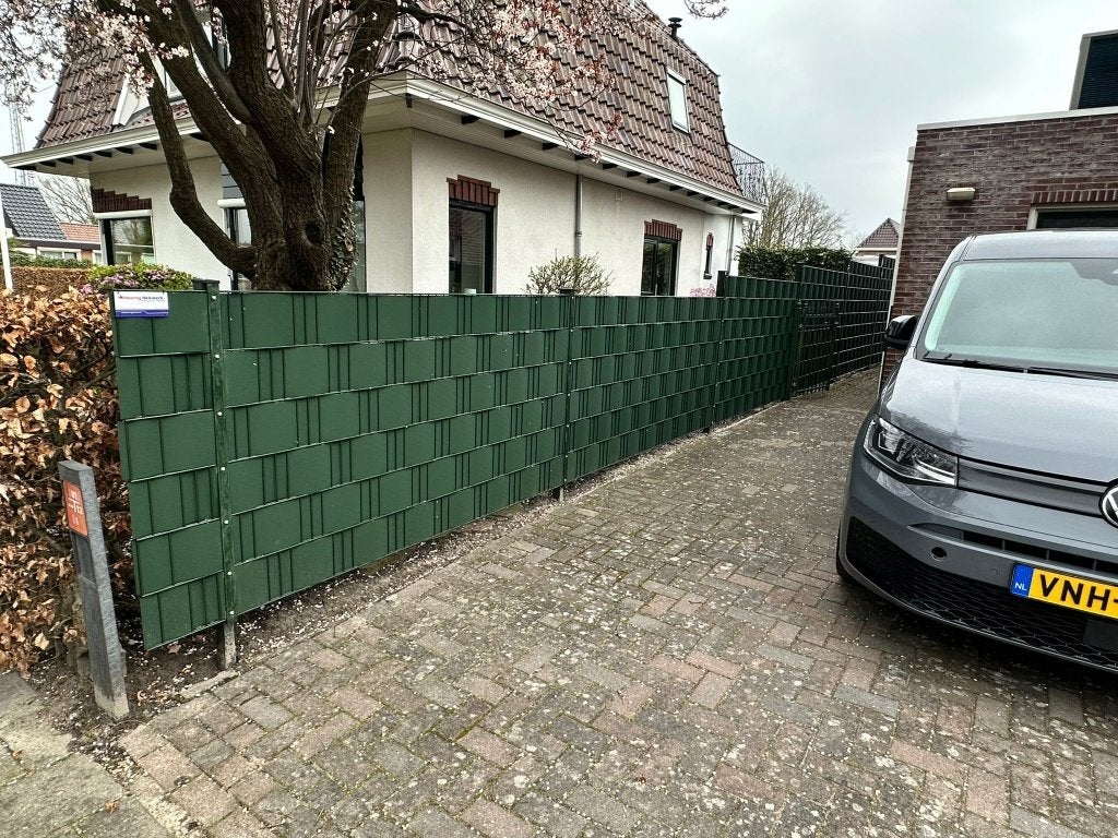 Dubbelstaafmat hekwerk, voorzien van vlechtband vulling, Ophalen, Nieuw, IJzer, Dubbelstaafmat hekwerk