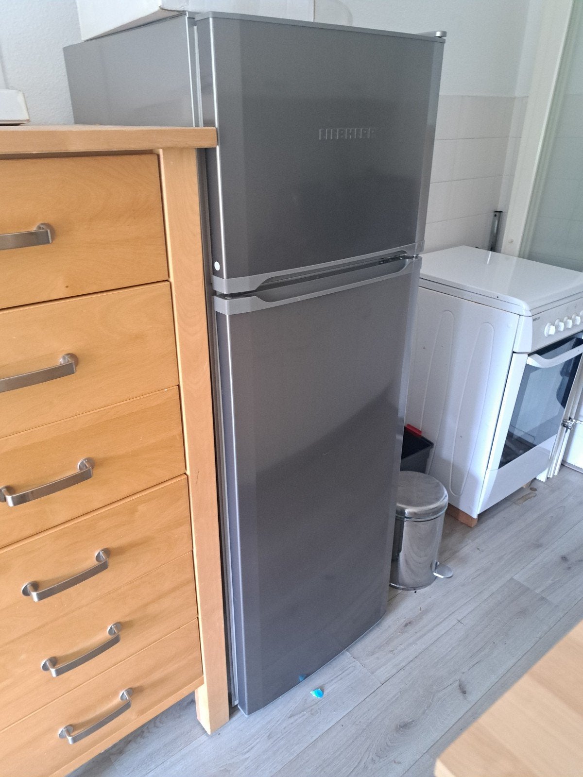 koel-vriescombinatie zilver Liebherr, 200 liter of meer, Ophalen, Met aparte vriezer, 160 cm of meer