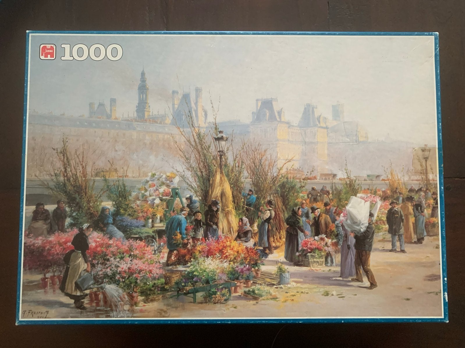 Legpuzzel 1000 stukjes - Bloemenmarkt, Ophalen of Verzenden, 500 t/m 1500 stukjes, Gebruikt, Legpuzzel