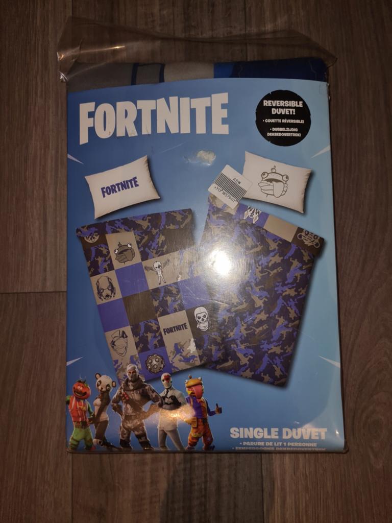 Fortnite 1 persoon dekbedovertrek nieuw in de verpakking, Ophalen, Nieuw, Jongetje of Meisje, Dekbedovertrek