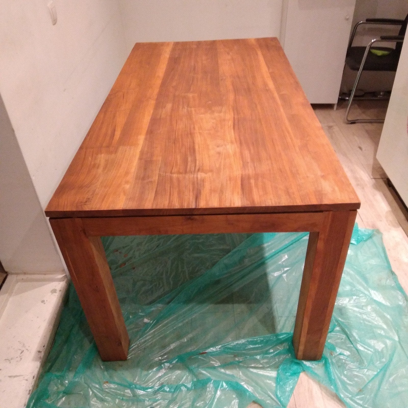 Prachtig gerestaureerde teakhouten tafel (180 cm), Ophalen, 100 tot 150 cm, Teakhout, Natuurlijk
