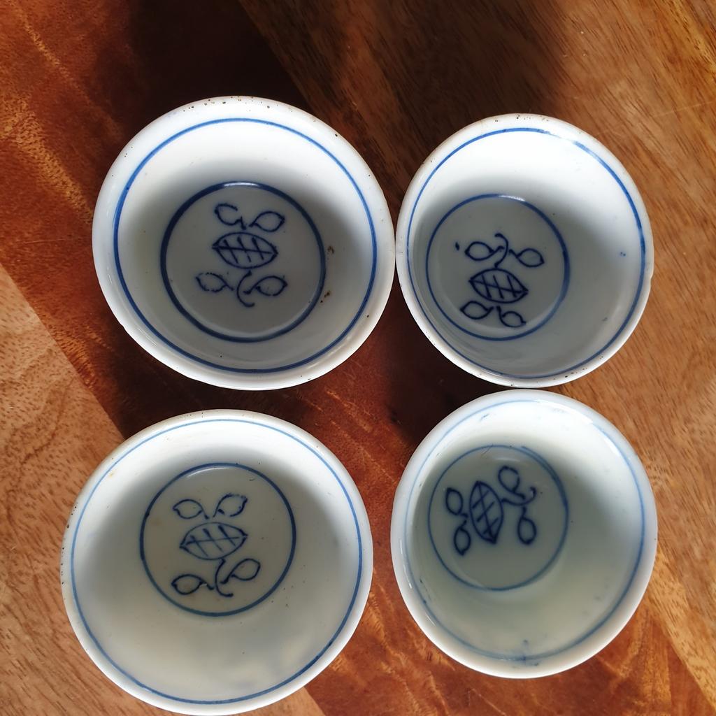 4 aziatische theekopjes, Ophalen of Verzenden