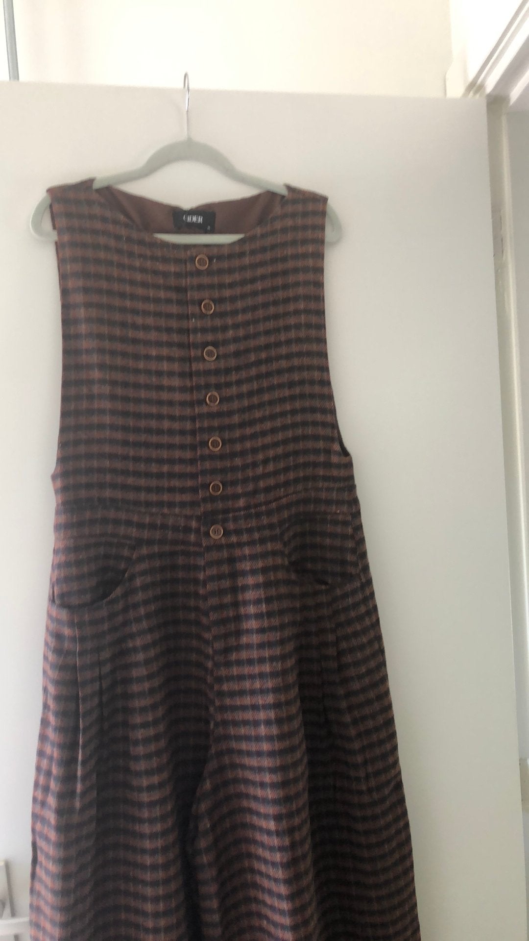 Cider maat XL jumpsuit bruin geblokt tweed, Bruin, Maat 46/48 (XL) of groter, Nieuw, Ophalen of Verzenden
