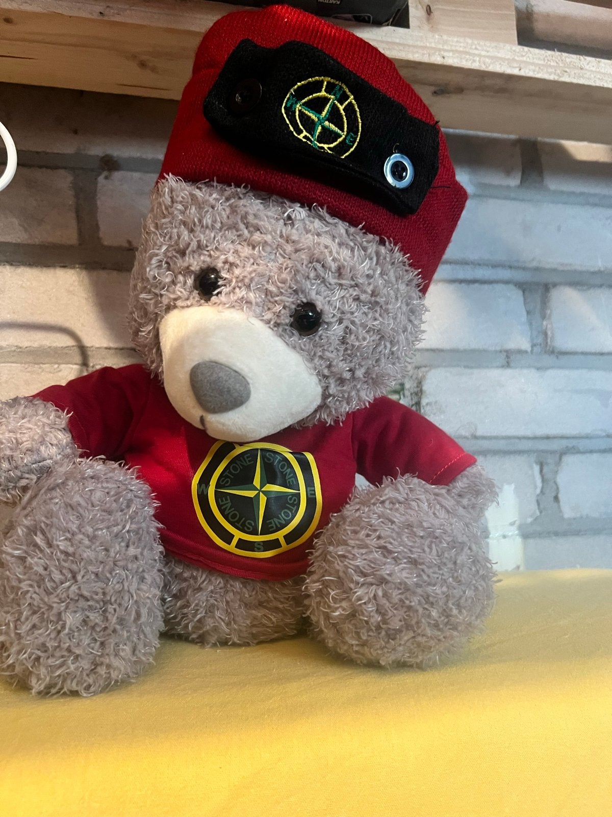 Schattige teddybeer met Stone Island outfit, Overige merken, Beer, Ophalen of Verzenden, Zo goed als nieuw