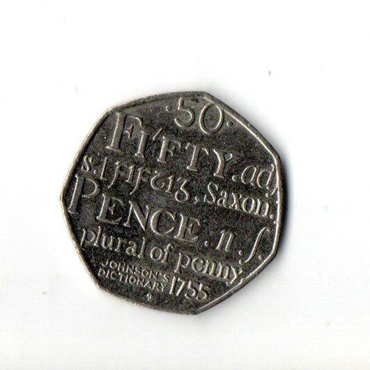 Verenigd Koninkrijk 50 Pence 2005 Johnson,s Dictionary, Verzenden, Overige landen, Losse munt