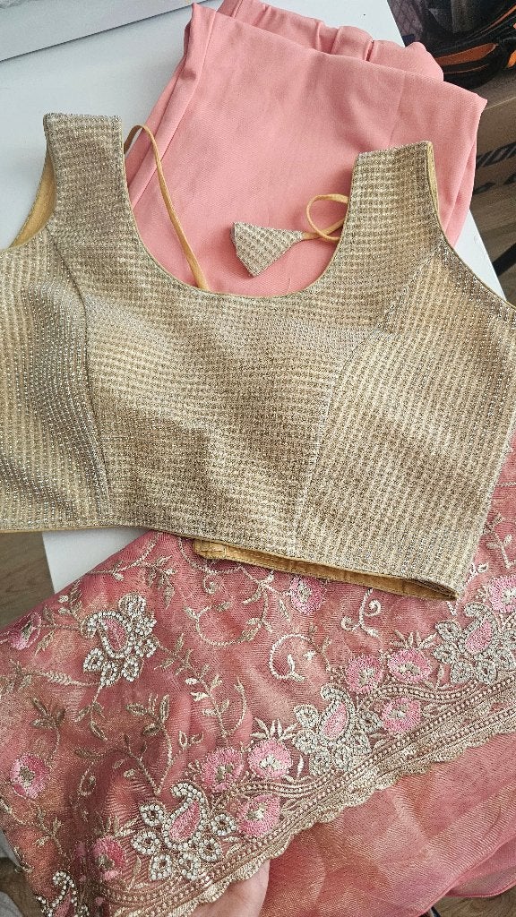 Sari/saree, Overige typen, Nieuw, Ophalen of Verzenden, Roze