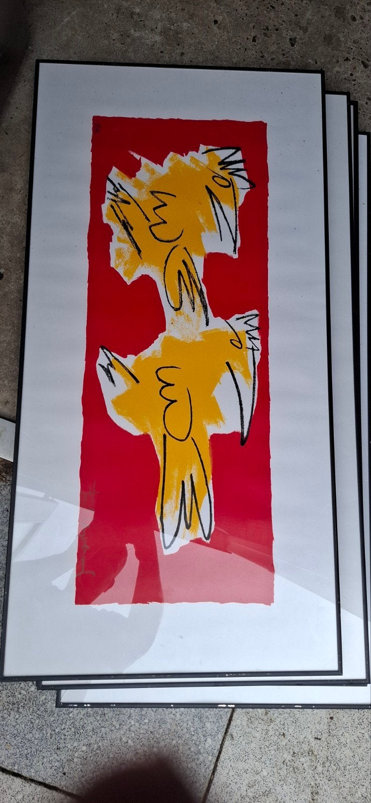 4 Zeefdrukken van Frank Lengvesius - Vogels, Antiek en Kunst, Gelimiteerde oplage, Ophalen, Abstract, Zeefdruk