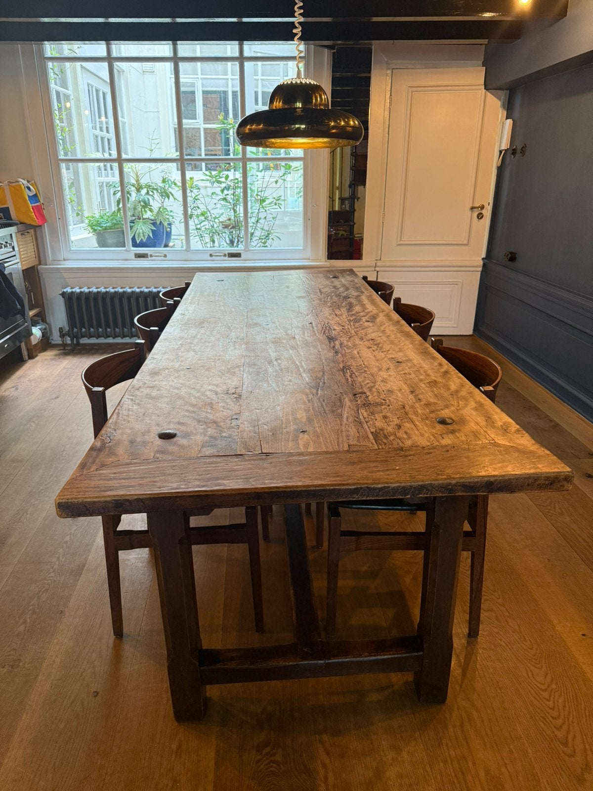 Robuuste massief houten eettafel, Antiek en Kunst, Ophalen