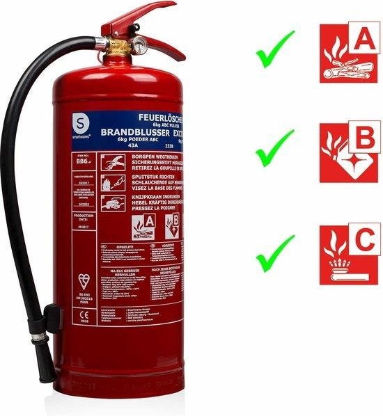 Smartwares BB6.3 6 kg Poeder (Brandblusser) *Nieuw*, Smartwares 1, Nieuw, Ophalen of Verzenden, Info@Smartwares.nl