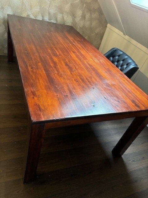 eettafel acaciahout 220 x 110 x 78, Huis en Inrichting, Tafels | Eettafels, Ophalen, Gebruikt, 100 tot 150 cm, 200 cm of meer