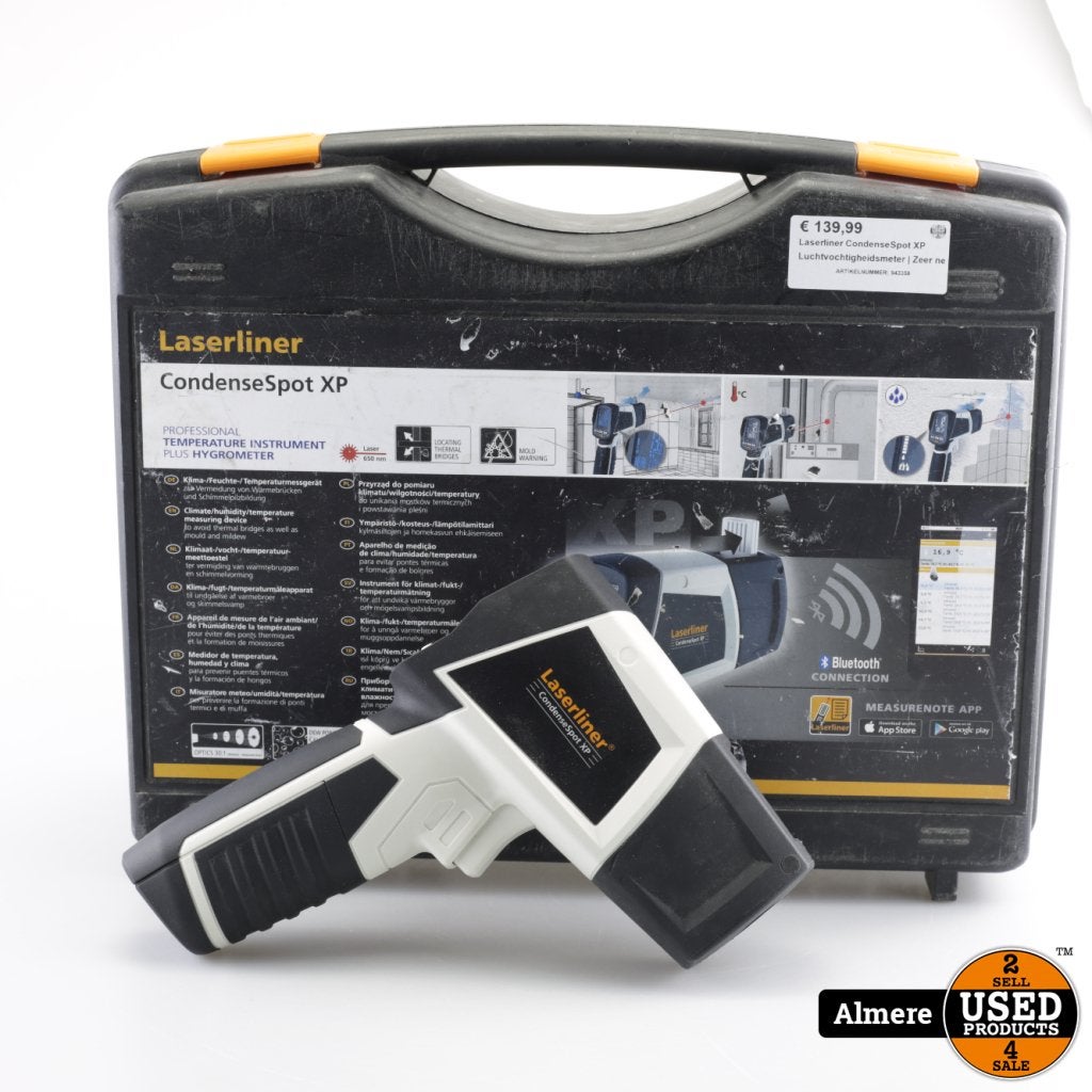 Laserliner CondenseSpot XP Luchtvochtigheidsmeter | Zeer net, Laserliner, Zo goed als nieuw, Support@laserliner.com, Laserliner GmbH, Gewerbepark 7, 
29221 Celle
Germany