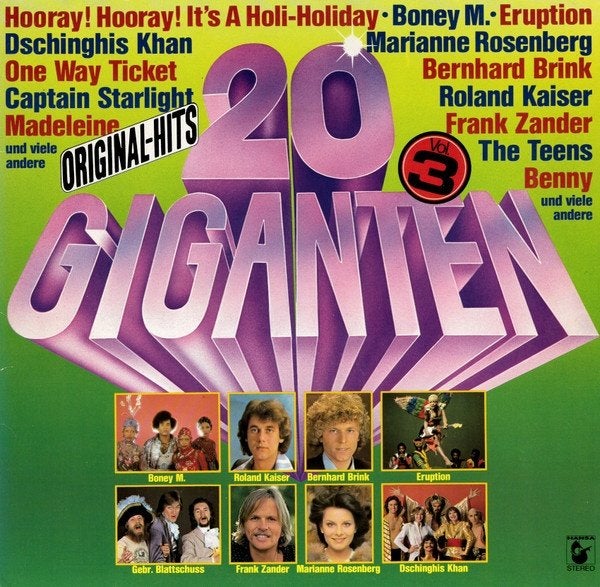 LP 20 Giganten Vol.3– 20 Disco Hits (Duits)– als nieuw, LP, Ophalen of Verzenden, Zo goed als nieuw, Pop