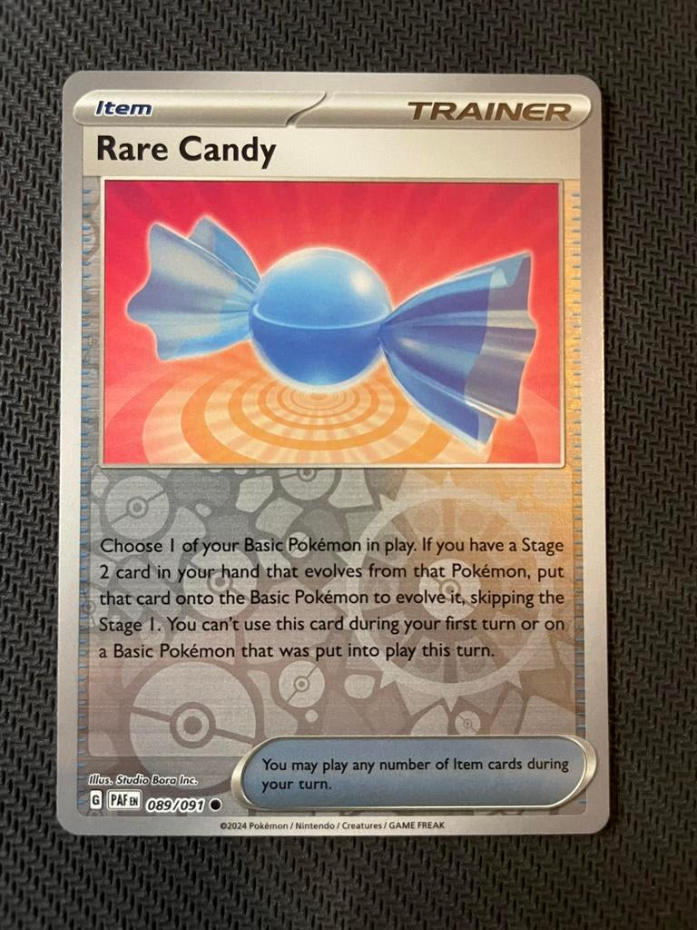 Rare Candy 089/091 Reverse Holo Paldean Fates Packfresh, Ophalen of Verzenden, Zo goed als nieuw