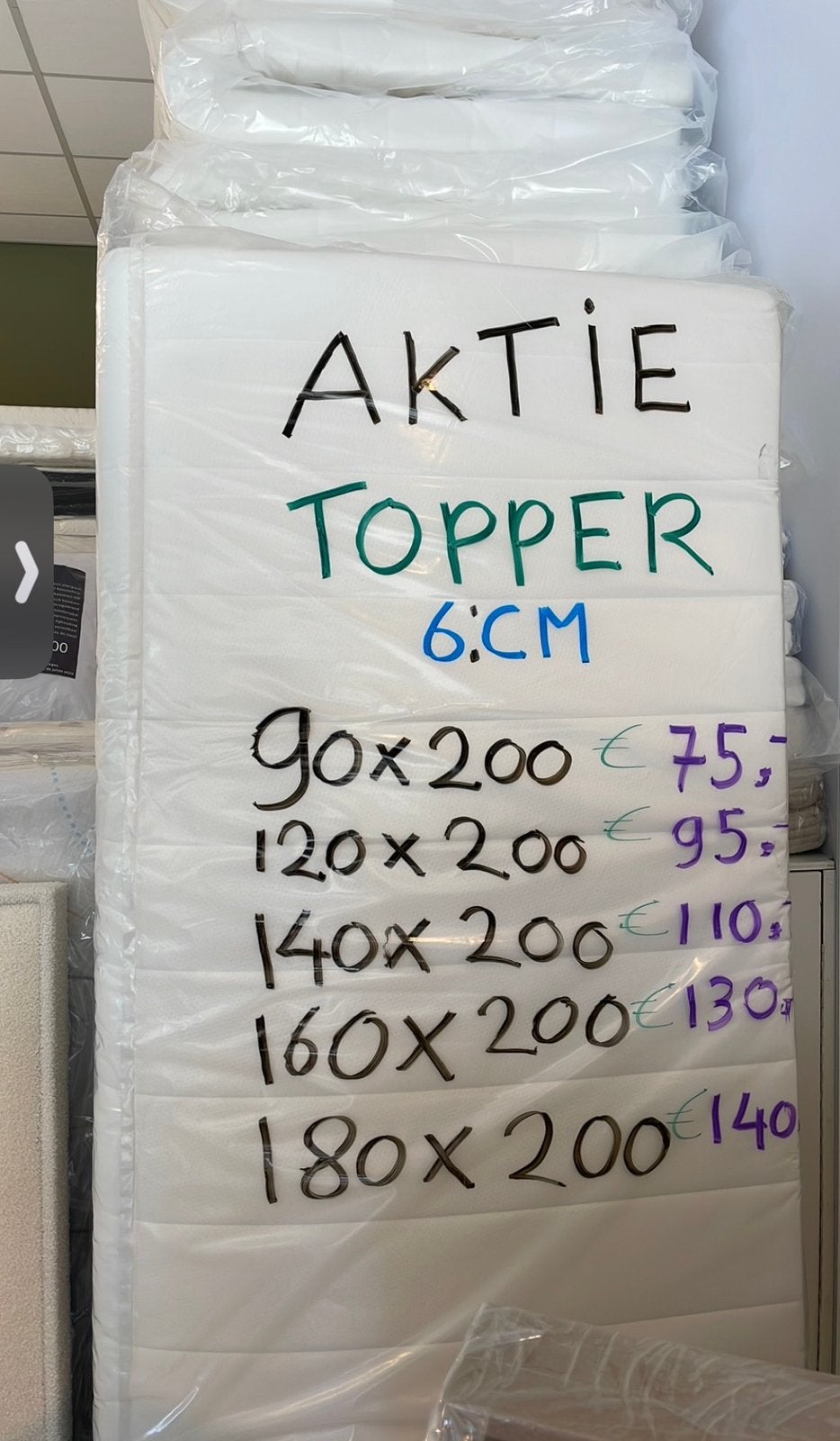 Toppers 6 CM Dik Koudschuim Toppers Gel Toppers op=op, Huis en Inrichting, Slaapkamer | Matrassen en Bedbodems, Verzenden, Zo goed als nieuw