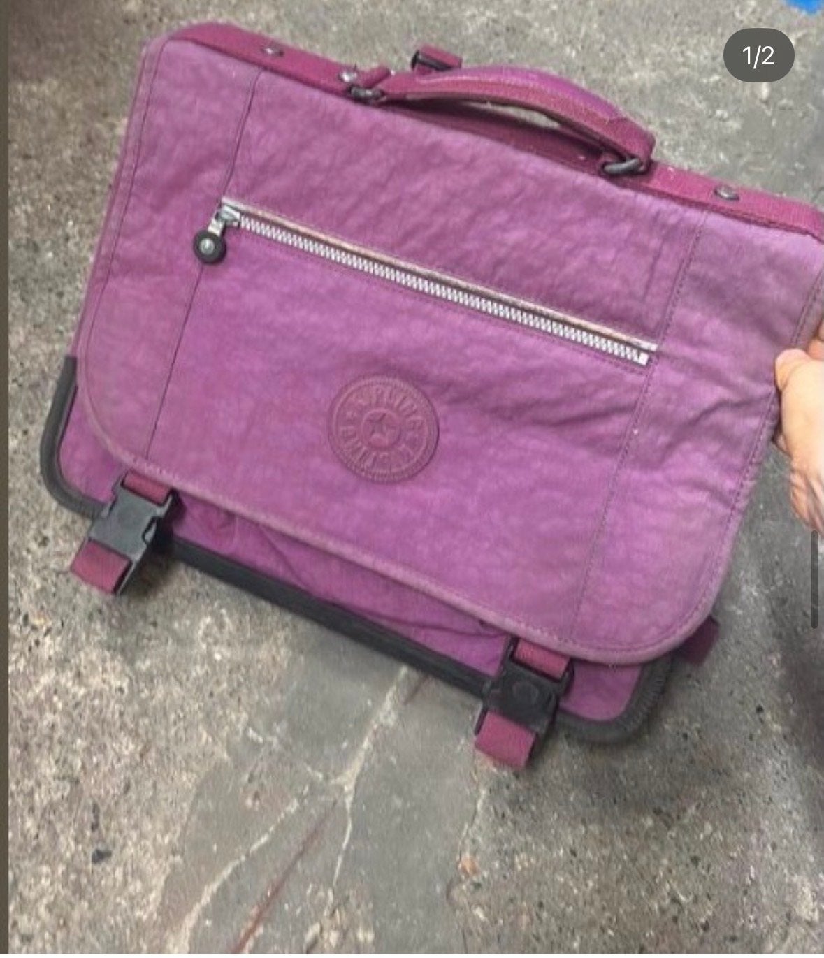 Mooie paarse Kipling boekentas in goede staat, Sieraden, Tassen en Uiterlijk, Ophalen, Paars, Aktetas of Boekentas, 40 tot 50 cm