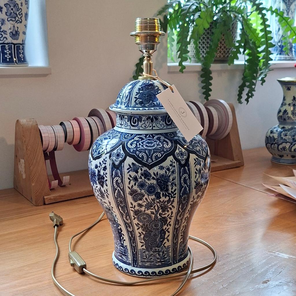 Grote handgemaakte lampenvoet van vintage Bochvaas, Ophalen of Verzenden, Nieuw, Minder dan 50 cm