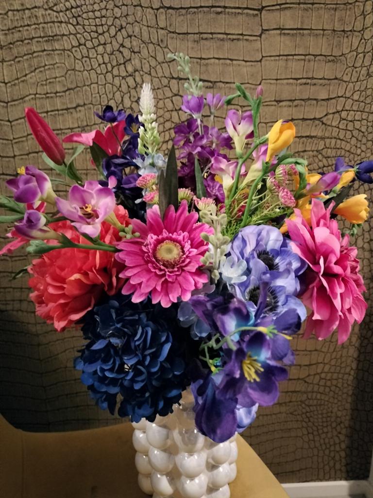 Groot boeket kunstbloemen, Ophalen of Verzenden, Zo goed als nieuw, Meerkleurig