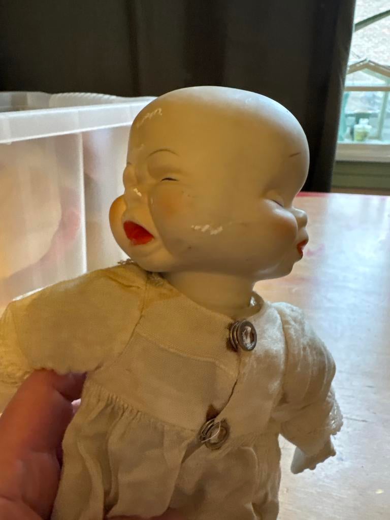 Vintage Porseleinen Babypop - Kewpie Stijl, Verzamelen, Ophalen, Gebruikt, Babypop