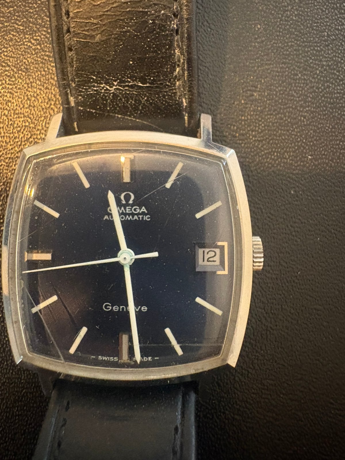 Omega geneve automatic 1968, Ophalen of Verzenden, Zo goed als nieuw, Leer, Overige merken