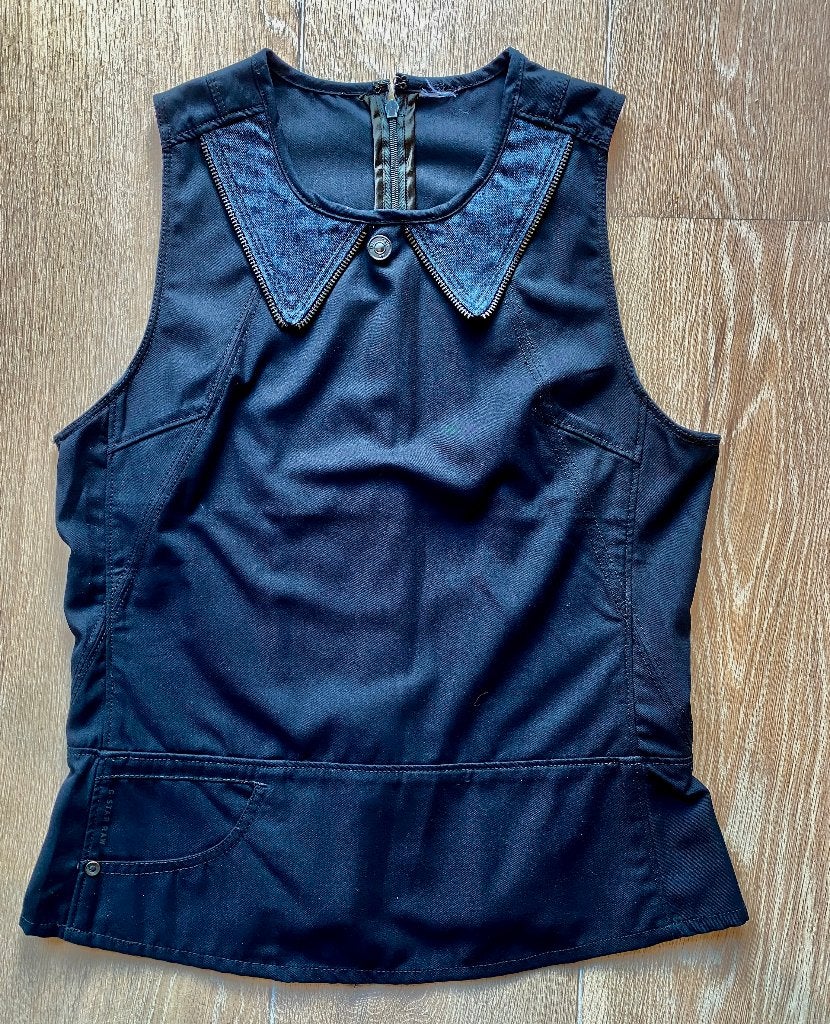 G-Star Top / Shirt - Blauw Denim - XS Small / maat 34 36, Kleding | Dames, Blauw, Ophalen of Verzenden, Zo goed als nieuw, Korte mouw