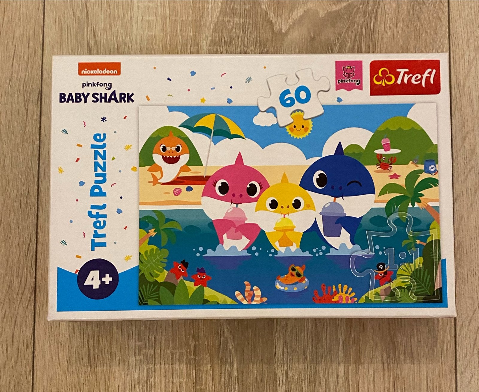 Baby Shark Trefl Puzzel 60 stukjes - Nickelodeon, Ophalen of Verzenden, Meer dan 50 stukjes, Zo goed als nieuw, 4 tot 6 jaar