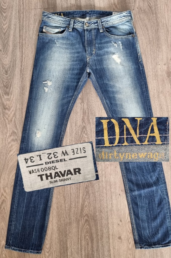 Diesel THAVAR *DNA* W32 L34 * 32x34 - slim skinny - #D512, Diesel, Blauw, Diesel, W32 (confectie 46) of kleiner
