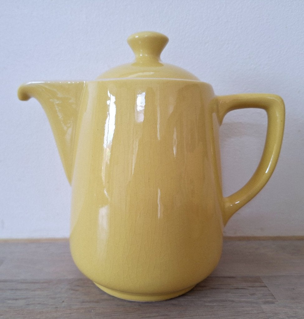 Oude gele koffiepot, Ophalen of Verzenden