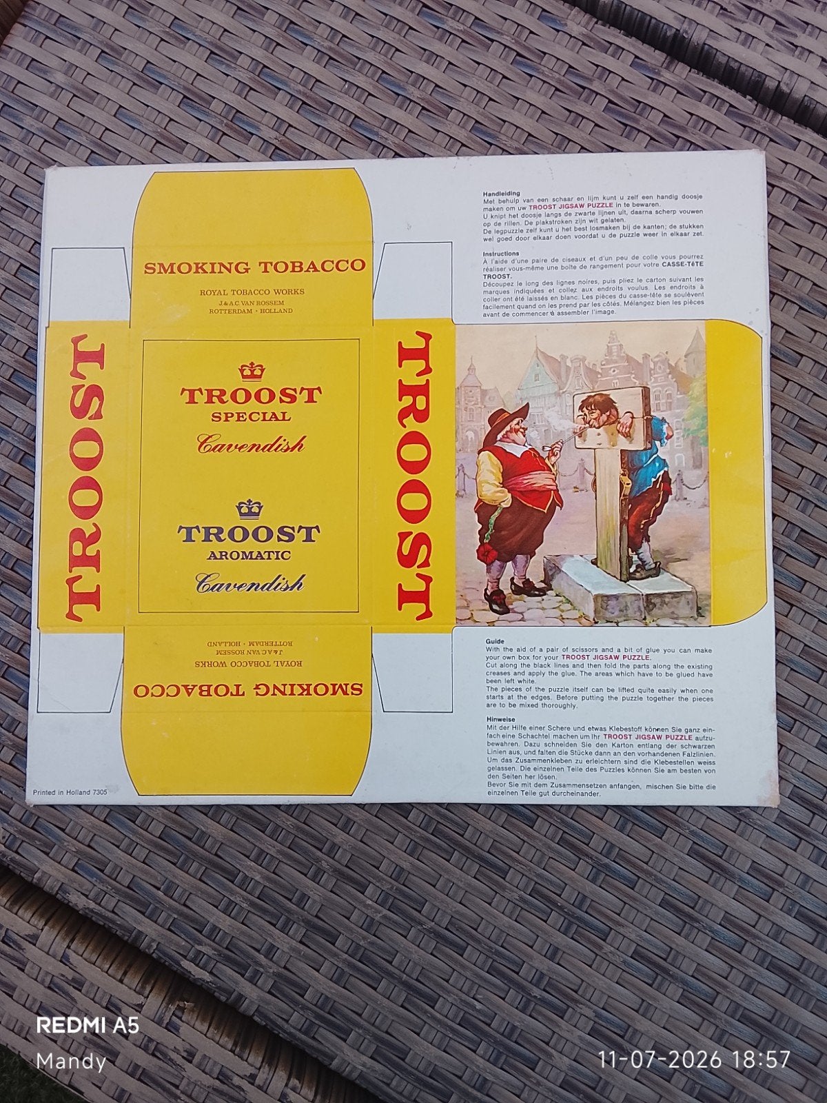 Vintage Troost Jigsaw Puzzle - Royal Tobacco Works, Een of twee spelers, Ophalen of Verzenden, Gebruikt, Royal Tobacco Works